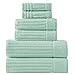 Classic Turkish Towels CTT Luxury 6 Piece Towel Set, 100% Turkish Cotton, Quick Drying, Highly Absorbent & Comfy, Includes 2 Bath Towels, 2 Hand Towels & 2 Washcloths | (Spa Green)