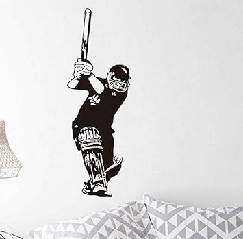 Pegatinas De Pared Fotomurales Sport Cricket Batsman Gym Niños Patrón