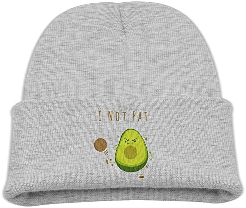 Hinanqugu Baby I Am Not Fat Avocado Unisex Winter Warm Knit Hat Cute Soft Stretch Lined Beanie Cap Ash