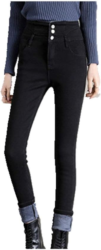 Amazon.com: N\P One Piece Cashmere Warm Jeans Women's high Waist high