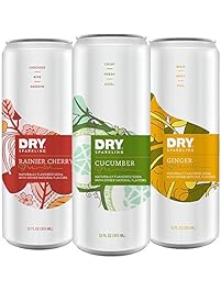 DRY Sparkling Rainier Cherry Cucumber & Ginger Variety Pack, 12 Count
