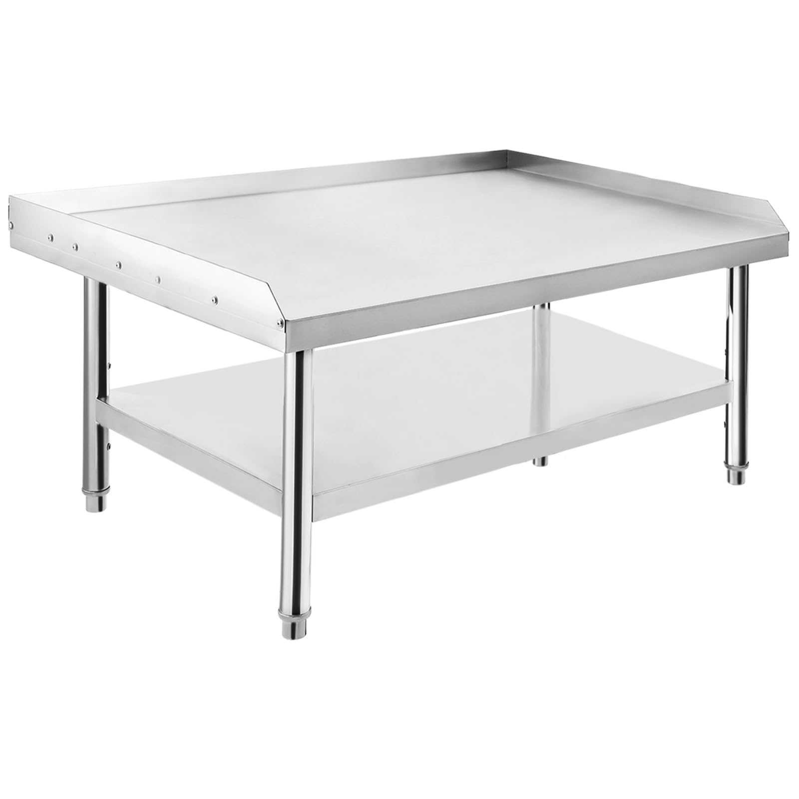 Photo 1 of ***FINAL SALE/NO RETURN, SOLD AS PARTS*** ExploreHorizon Stainless Steel 60x30x24 Inch Equipment Grill Stand Table, 660 Lbs Top & Bottom Shelf, Adjustable Legs, 2" Edge Baffle, for Hotel, Home, Commercial Restaurant Kitchen