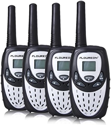 FLOUREON Walkie Talkies for Kids Children Toys 2-Way Radio with Long Distance Range 8 Channels Walky Talky for Home Communication Festival Presents(4PCS,Silver)