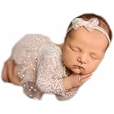 Baby Photography Props Outfit Lace Rompers Newborn Girl Photo Shoot Outfits Flower Headband Princess Costume