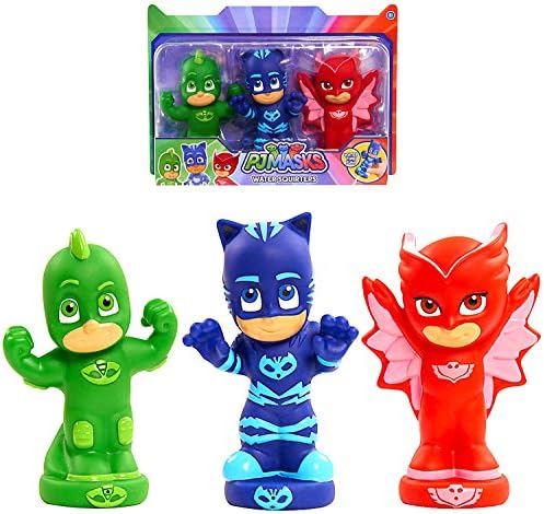 Pj Masks Set of 3 Bath Squirters 3" Catboy, Owlette &amp; Gekko