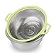 BONOW Colander Stainless Steel with Handle and Base 5-Quart Kitchen Strainer Baskets Match Mixing Bowl for Food Vegetable Rice Fruit Pasta Spaghetti- Green