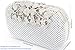 Dexmay Luxury Flower Women Clutch Purse for Wedding Party Rhinestone Crystal Evening Bag Iridescent Silver