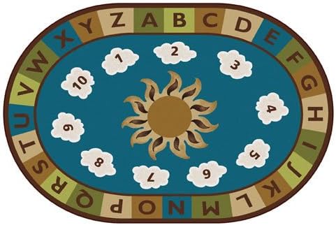 Carpets for Kids94704 Sunny Day Learn & Play Nature Colors 4ft x 6ft Oval Brown