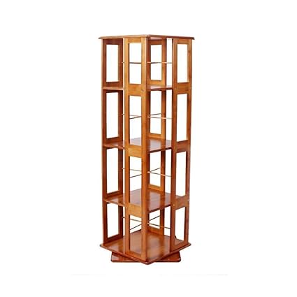 Amazon Com Jjl Solid Wood Rotating Bookshelf Table Bamboo