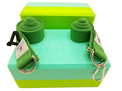 Yoga-Blocks-2-pack-with-Yoga-Strap-and-Yoga-Mat-Carrier-Strap-Set-Improve-Strength-Flexibility-and-Deepen-Poses-Most-Durable-Non-Toxic-Foam-Bricks-Lightweight-Odor-Resistant-and-Moisture-Proof