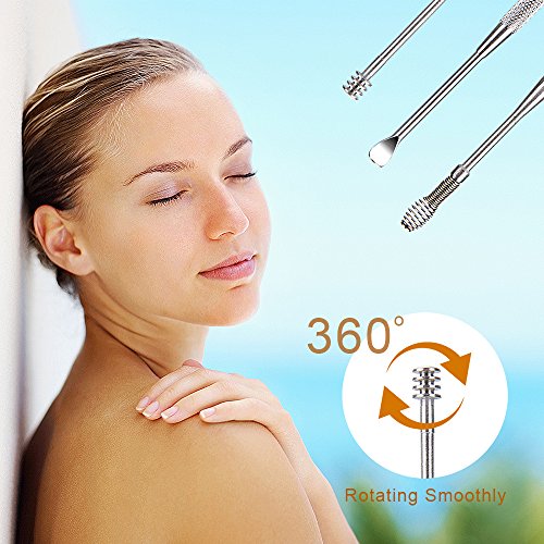 7 Pcs Ear Pick, BetyBedy Ear Cleansing Tool Set, Ear Curette Earwax Removal Kit with a Small Cleaning Brush and Storage Box, Silver - Thumbnail 6