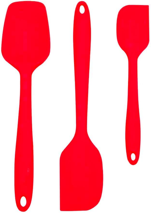 G.a HOMEFAVOR 3-piece Silicone Spatula Set Heat-Resistance Baking Rubber Spatulas BPA Free Pink: Kitchen & Dining