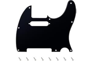 Banworks 1 Ply Tele Pickguard 8-Hole Electric Guitar Pickguard Scratch Plate for USA/Mexican Fender Modern Style Standard Tele Telecaster JT/HB-03 Glossy Black