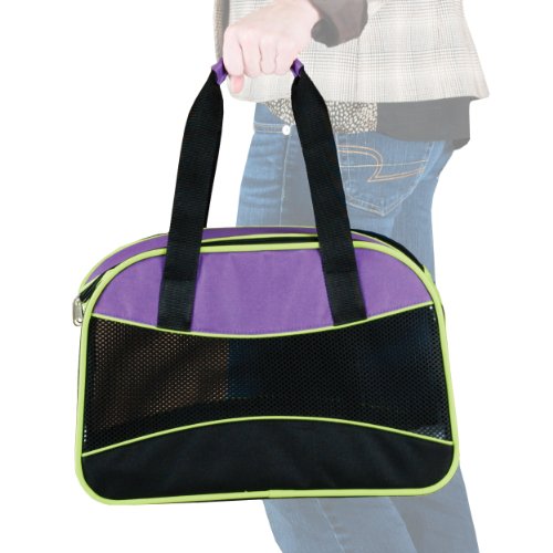 K&H Manufacturing Easy Go Carrier Purple/Black/Lime Green 8-Inch by 16.5-Inch
