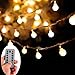 KOLIER Globe String Lights 16Feet 50LEDs with Remote Control,8 Modes Battery Operated Fairy Starry Light Waterproof Indoor/ Outdoor for Christmas Tree,Party,Wedding(Warm White,Dimmable)