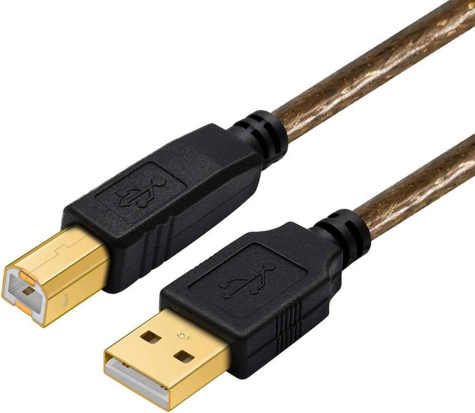 Yeung Qee Printer Cable 3m, High Speed USB Printer Cable 3m USB 2.0 Type A Male to Type B Male Scanner Cord for HP Canon