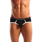 Cocksox Men's Underwear Contour Pouch Sports Brief CX76N (Black, L)
