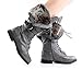 Women's Knee High Lace Up Faux Fur Winter Boots in Black, Brown, Tan, Gray, White, Khaki