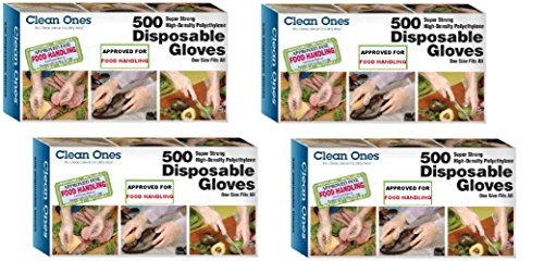 Clean ones Disposable Gloves- 2000 Gloves - 4 Box (2000 Count)