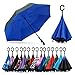 Spar. Saa Double Layer Inverted Umbrella with C-Shaped Handle, Anti-UV Waterproof Windproof Straight Umbrella for Car Rain Outdoor Use