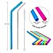 Silicone Straws, Stainless Steel Straws with Cleaning Brushes Complete Bundle- Reusable Extra Long Curved Straws for 30 OZ Yeti/Rtic Tumblers Set of 8
