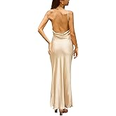 Summer Satin Maxi Dresses for Women 2025 Elegant Classy Silk Formal Sleeveless Backless Spaghetti Strap Wedding Guest Dress