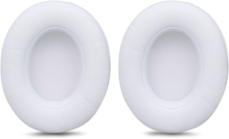 Beats Studio 2/3 Replacement Earpads,Protein Leather/Memory Foam Ear Cushion Pads Cover Ear Cups for Beats Studio 2.0 Wired/Wireless B0500/B0501 & Studio 3.0 Over Ear Headphones by Dr. Dre,White
