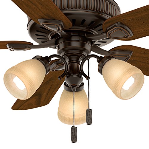 Casablanca Fan 54 inch Traditional Ceiling Fan in Onyx Bengal with a 3-Light Toffee Glass Light Kit, 5 Blade (Certified Refurbished) - Thumbnail 3