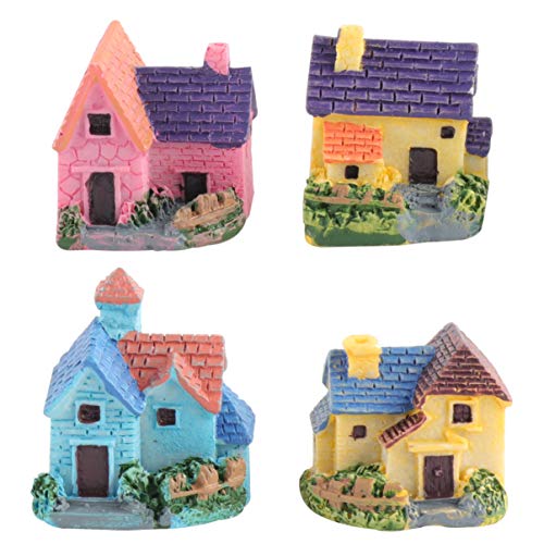WINOMO 4pcs Dollhouse Bonsai Handwerk Miniaturgarten Harz Landschaft DIY Villa Decor