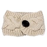 Tonsee Women's Korean Style Headwear Head Wraps Crochet Twist Flower Elastic Headbands (Beige)