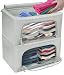 Sorbus Storage Bins Boxes, Foldable Stackable Container Organizer Basket Set with Large Clear Window & Carry Handles, for Bedding, Linen, Clothes (Gray)