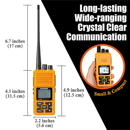 Sanzuco Long Range Rechargeable TwoWay Radio with Headset, Handheld Reprogrammable Walkie
