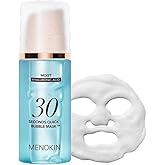 MENOKIN 30 Seconds Quick Bubble Mask [MOIST] - [Hyaluronic Acid] in Micro-bubbles, 8 Types for 96% Moisture Improvement, Deep