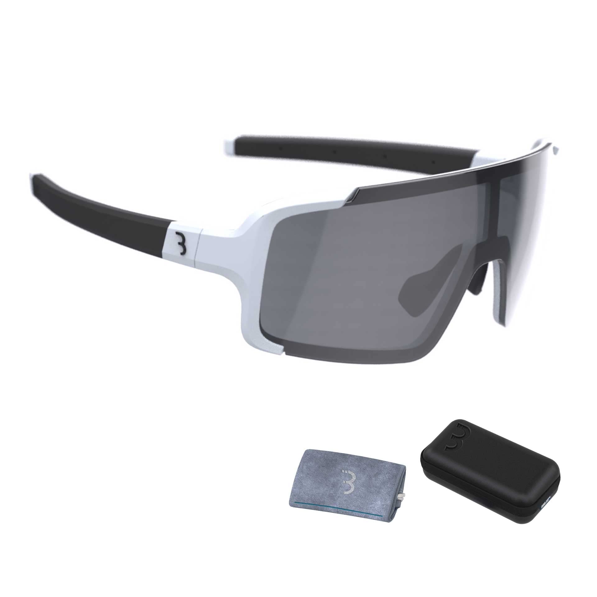 BBB Cycling Chester Cycling Glasses With Large Toric Lens I Cycling Sunglasses for Mountain And Road Bike With Case I UV Protection Biking Glasses I Chester BSG-69T, Matt White