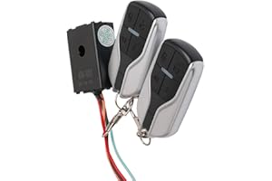 Garneck Motorcycle Anti Security Alarm System with Double Remote Control Waterproof Bicykle Alarm Anti Theft for 48V 60V 64V 72V Scooter Bicycle - Remote Control Random Style