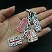 LUOEM London Keychain UK Flag Metal Keychain Souvenir with Phone Booth Double-Decker Bus for Car Bag British Christmas Party Decorations