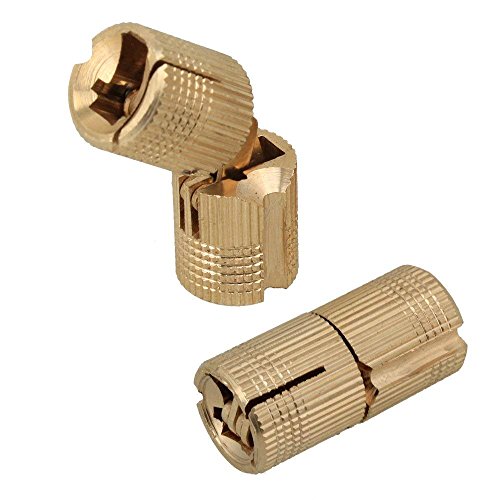 4PCS Hidden Invisible Concealed Copper Barrel Hinge 12mm for DIY Wooden Door (12mm)