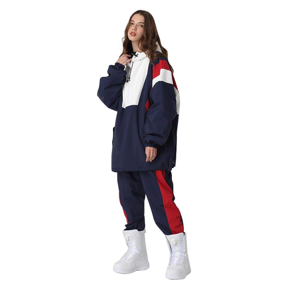 Photo 1 of SEARIPE Couples Ski Suit Women's Ski Jackets and Pants Set Two Pieces Loose Snow Suits Men Winter Snowsuit(Blue,M)