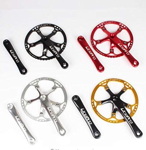 MEROCA Bicycle Crankset Integrated Single Chainring Crankset Crank 45T 47T 53T 56T 58T BCD 130mm for Folding Bike Bicycle Parts