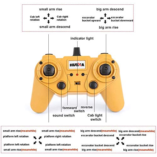 Hging Top Race 22 Channel Hobby-Fernbedienung Bagger, 1/14 RC-Bagger-Baufahrzeug RC-Traktor, Vollmetallbaggerspielzeug… – Bild 6