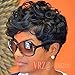 VRZ Slight Wavy Black Short Human Hair Wigs Color 1B(8815A) (short wavy)