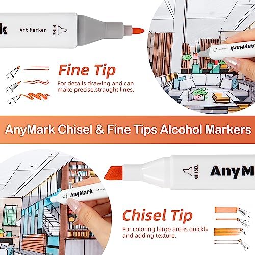 Alkohol Marker, 60 Farben Doppelspitze Alcohol Marker