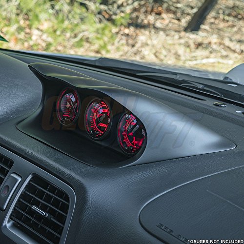GlowShift Black Fiberglass Triple Dashboard Gauge Pod for 20022007