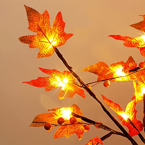 FORUP LED Lighted Maple Tree, 4 FT Lighted Artificial Tree for