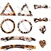 Acrylic Resin Hair Clips Barrettes Set Leopard Geometric Hair Pins, for Party Daily Hair Styling, Women Girls 10 Pcs