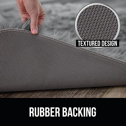 Gorilla Grip Fluffy Faux Fur Area Rug, Rubber Backing, Machine Washable Soft Furry Rugs for