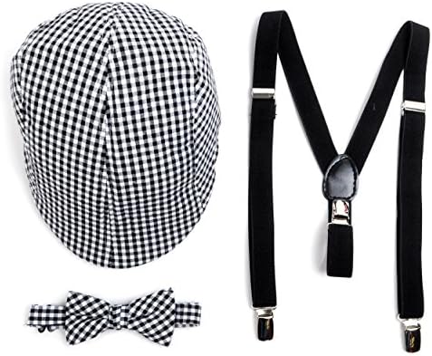 Boy’s Matching Ivy Cap, Bow Tie, and Suspenders Set