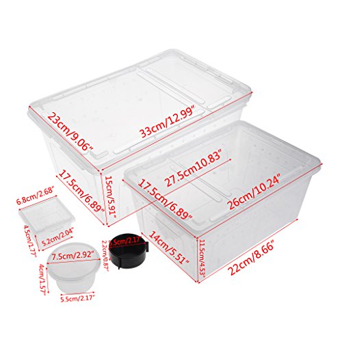 Qupida Transport Plastic Breeding Live Food Feeding Box For Insect Reptile Amphibian (H1)