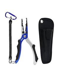 Alicates de pesca RUNCL de aluminio, alicates ligeros para la nariz de aguja   cortador de trenzas, removedor de ganchos, alicates de anillo dividido, pesas crimper, agarre de peces   pesca de agua salada y agua dulce Kayak