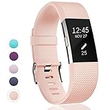 GEAK For Fitbit Charge 2 Bands, Classic Replacement Sport Accessory Strap Bands for Fitbit Charge 2 Large Classic-Pink